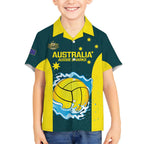 Custom Australia Water Polo 2024 Kid Hawaiian Shirt Aussie Shark National Color Version