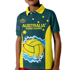 Custom Australia Water Polo 2024 Kid Polo Shirt Aussie Shark National Color Version