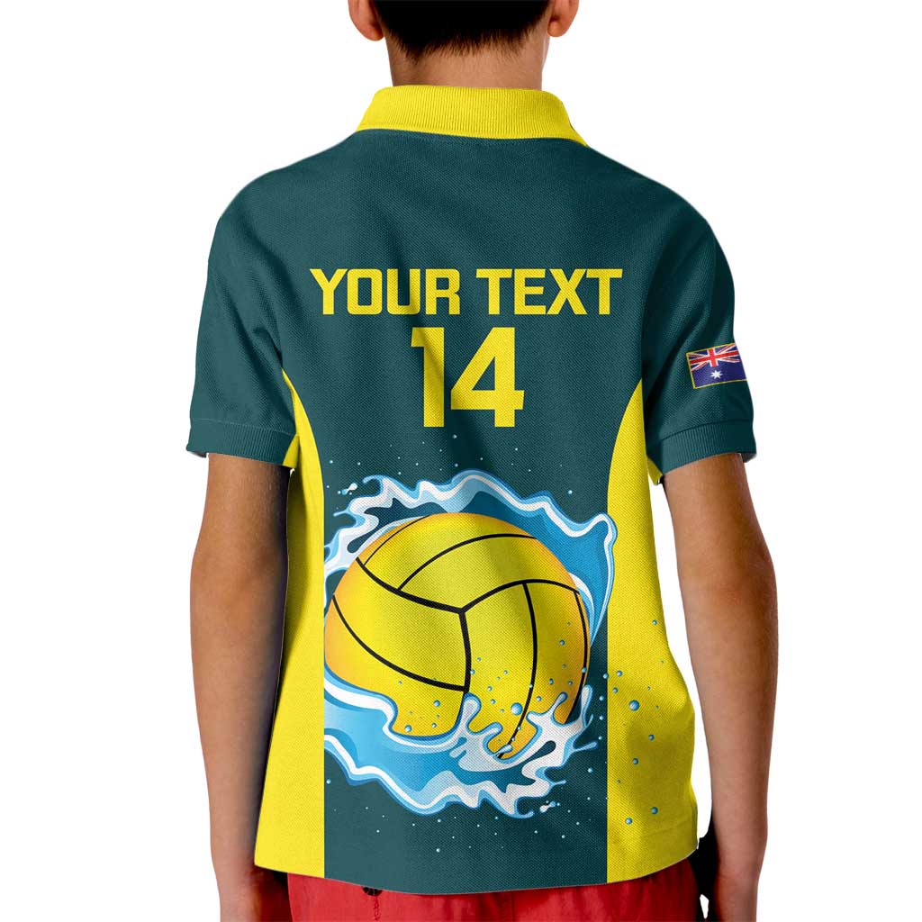 Custom Australia Water Polo 2024 Kid Polo Shirt Aussie Shark National Color Version