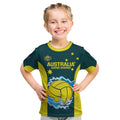 Custom Australia Water Polo 2024 Kid T Shirt Aussie Shark National Color Version