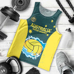 Custom Australia Water Polo 2024 Men Tank Top Aussie Shark National Color Version
