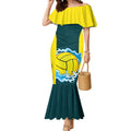 Custom Australia Water Polo 2024 Mermaid Dress Aussie Shark National Color Version