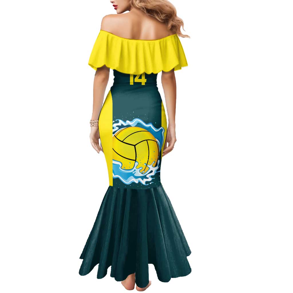 Custom Australia Water Polo 2024 Mermaid Dress Aussie Shark National Color Version
