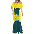 Custom Australia Water Polo 2024 Mermaid Dress Aussie Shark National Color Version