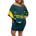 Custom Australia Water Polo 2024 Off Shoulder Short Dress Aussie Shark National Color Version