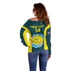 Custom Australia Water Polo 2024 Off Shoulder Sweater Aussie Shark National Color Version