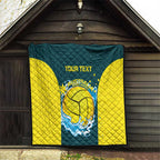 Custom Australia Water Polo 2024 Quilt Aussie Shark National Color Version
