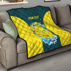 Custom Australia Water Polo 2024 Quilt Aussie Shark National Color Version