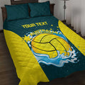 Custom Australia Water Polo 2024 Quilt Bed Set Aussie Shark National Color Version