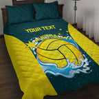 Custom Australia Water Polo 2024 Quilt Bed Set Aussie Shark National Color Version
