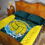 Custom Australia Water Polo 2024 Quilt Bed Set Aussie Shark National Color Version