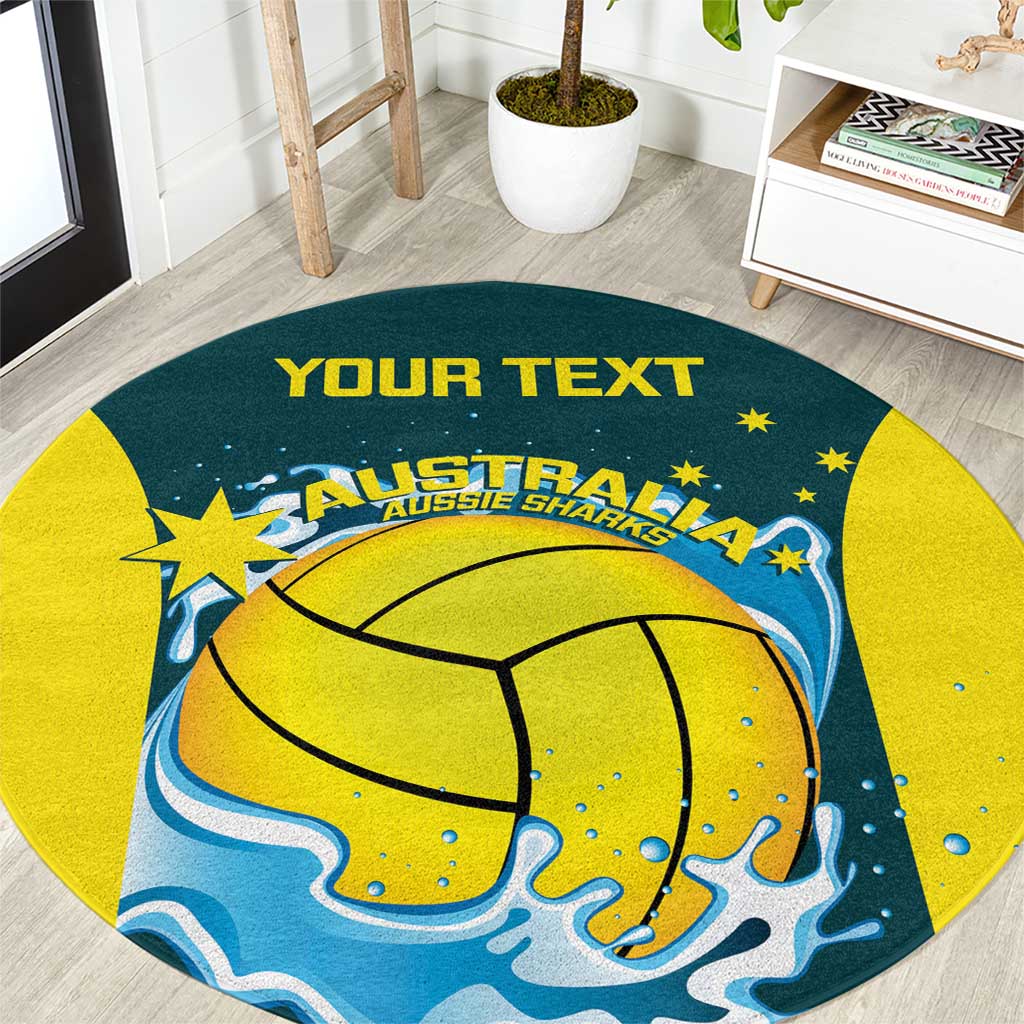 Custom Australia Water Polo 2024 Round Carpet Aussie Shark National Color Version