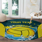 Custom Australia Water Polo 2024 Round Carpet Aussie Shark National Color Version