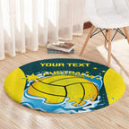 Custom Australia Water Polo 2024 Round Carpet Aussie Shark National Color Version