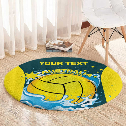 Custom Australia Water Polo 2024 Round Carpet Aussie Shark National Color Version