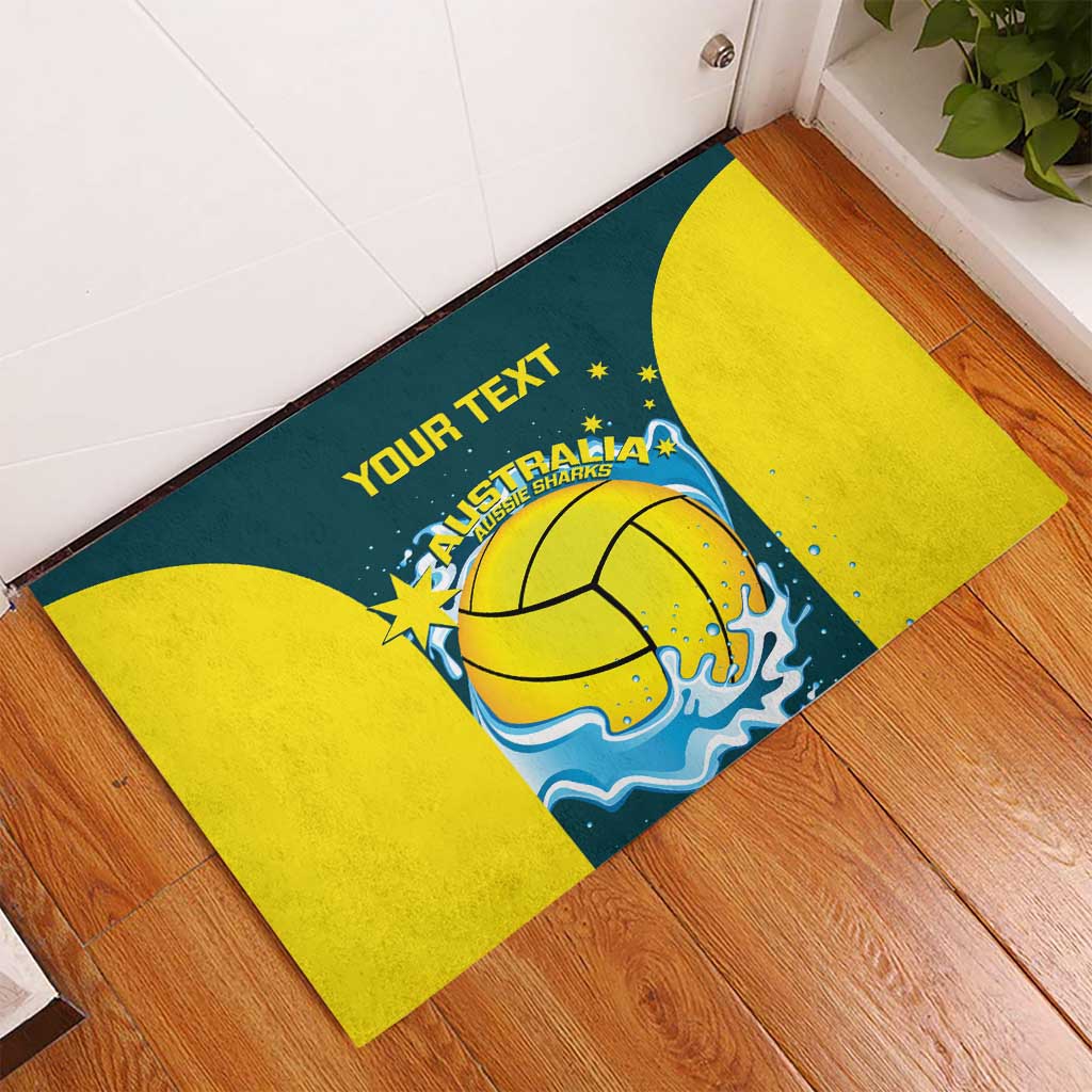 Custom Australia Water Polo 2024 Rubber Doormat Aussie Shark National Color Version