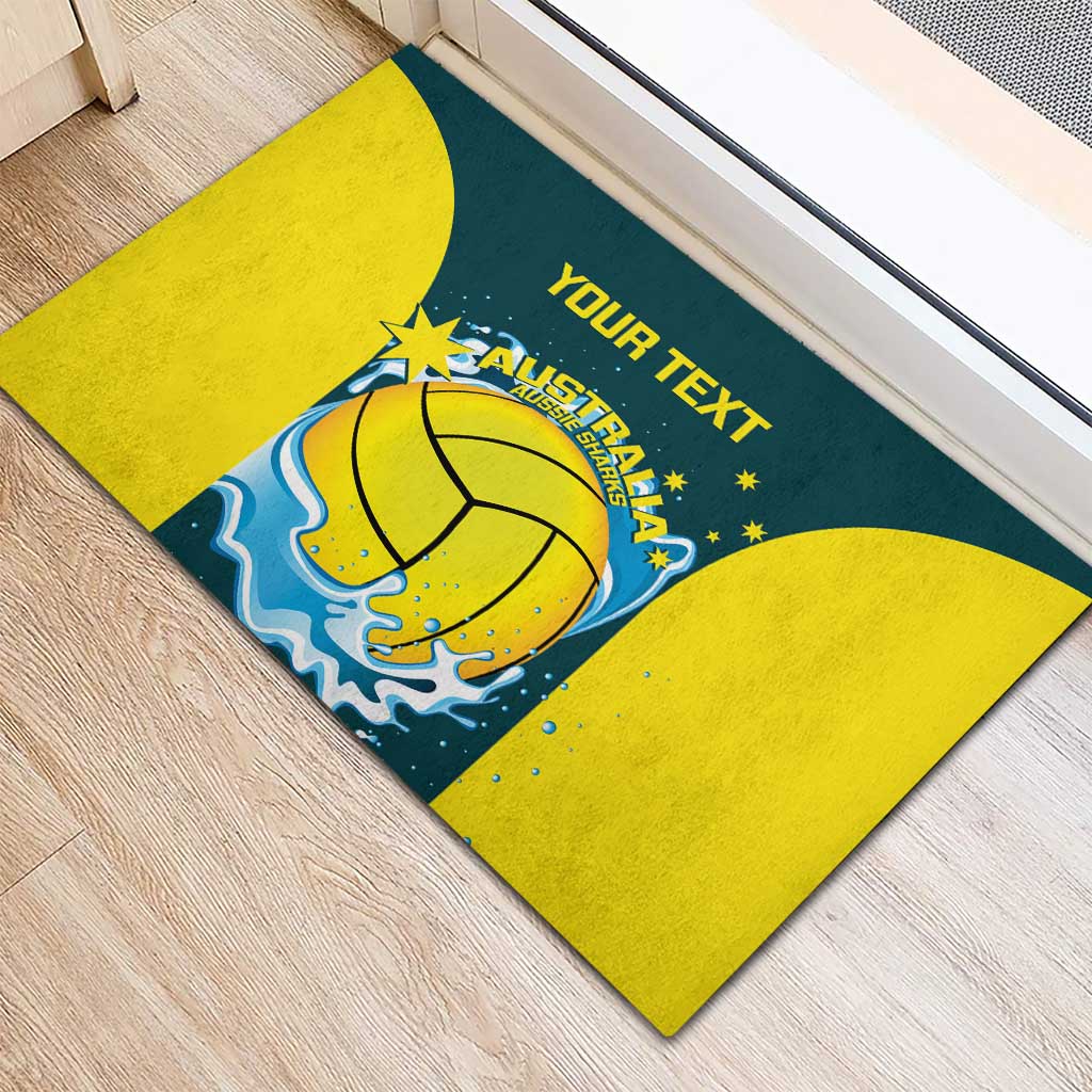 Custom Australia Water Polo 2024 Rubber Doormat Aussie Shark National Color Version