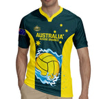 Custom Australia Water Polo 2024 Rugby Jersey Aussie Shark National Color Version