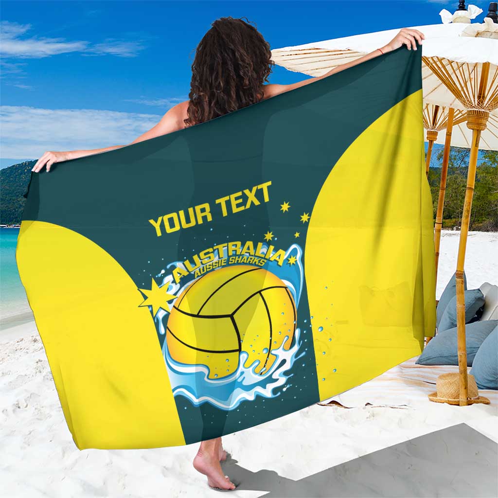 Custom Australia Water Polo 2024 Sarong Aussie Shark National Color Version