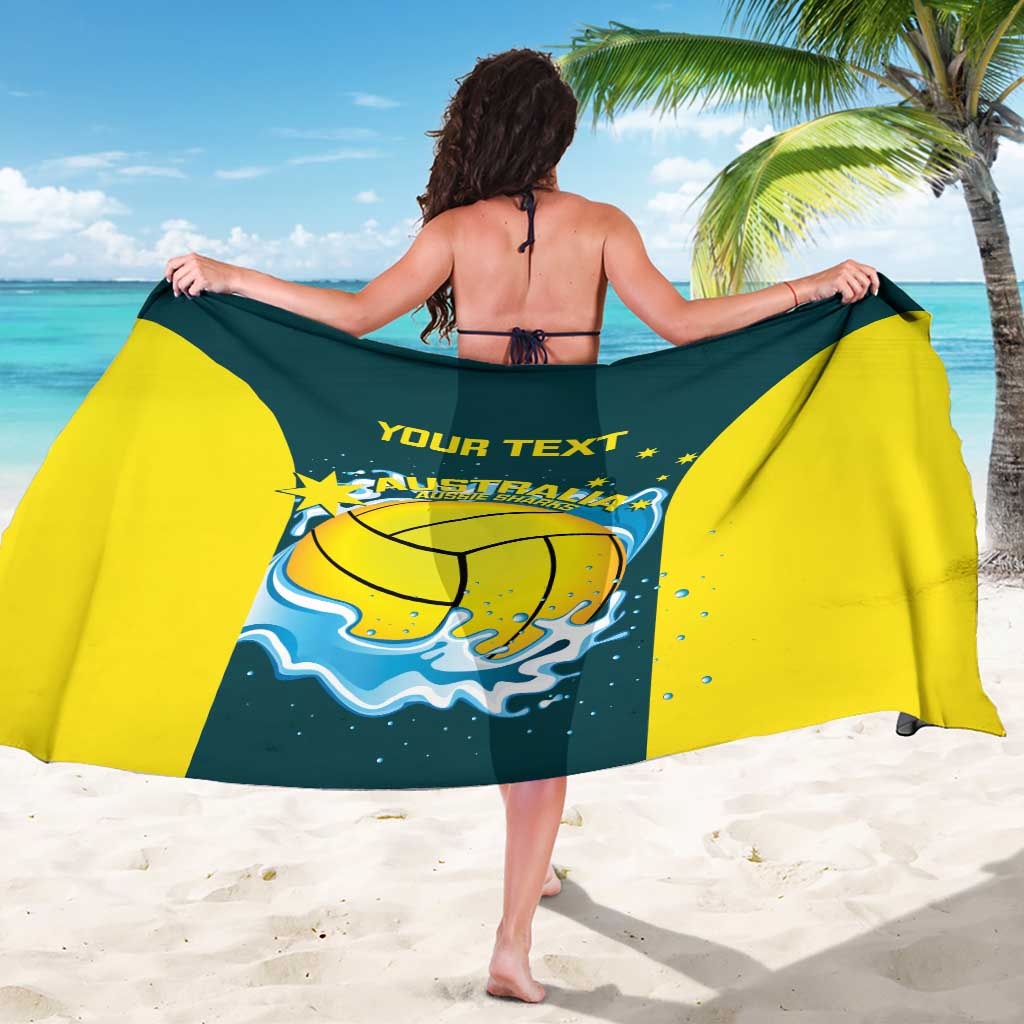 Custom Australia Water Polo 2024 Sarong Aussie Shark National Color Version