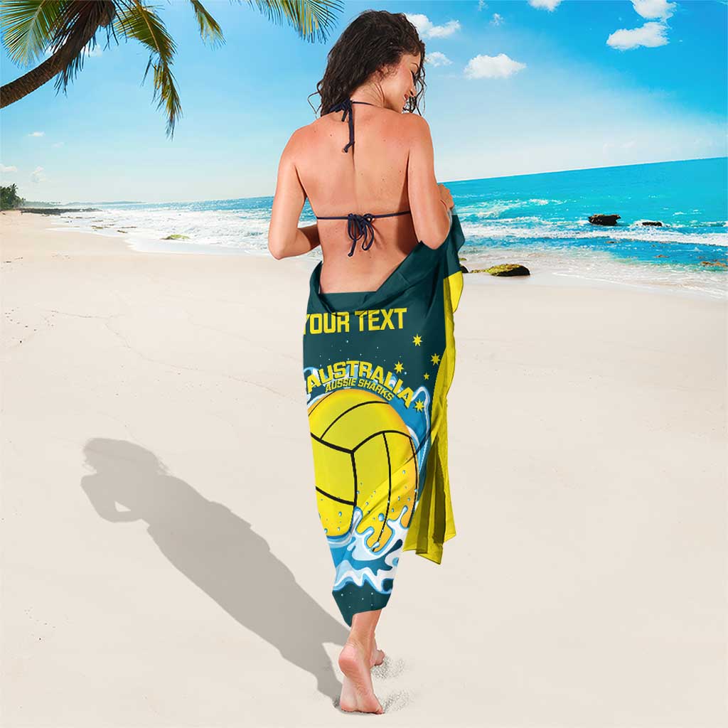 Custom Australia Water Polo 2024 Sarong Aussie Shark National Color Version