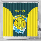 Custom Australia Water Polo 2024 Shower Curtain Aussie Shark National Color Version