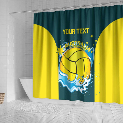 Custom Australia Water Polo 2024 Shower Curtain Aussie Shark National Color Version