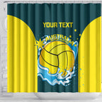 Custom Australia Water Polo 2024 Shower Curtain Aussie Shark National Color Version