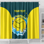 Custom Australia Water Polo 2024 Shower Curtain Aussie Shark National Color Version