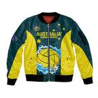 Custom Australia Water Polo 2024 Sleeve Zip Bomber Jacket Aussie Shark National Color Version