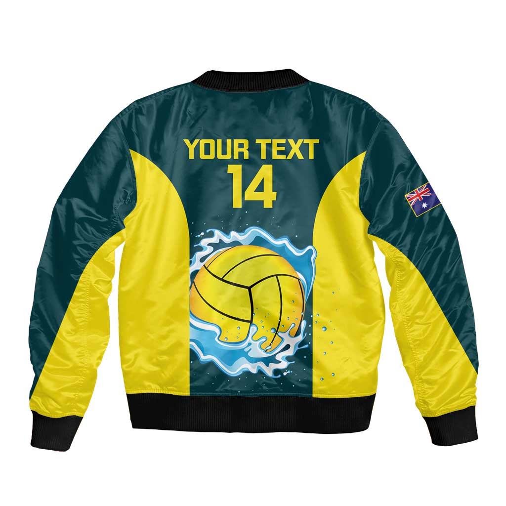 Custom Australia Water Polo 2024 Sleeve Zip Bomber Jacket Aussie Shark National Color Version