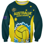 Custom Australia Water Polo 2024 Sweatshirt Aussie Shark National Color Version
