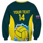 Custom Australia Water Polo 2024 Sweatshirt Aussie Shark National Color Version