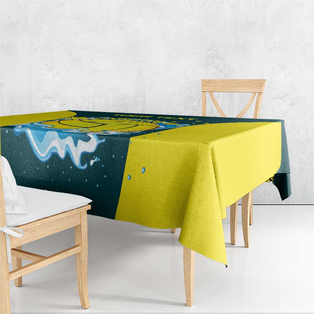 Custom Australia Water Polo 2024 Tablecloth Aussie Shark National Color Version