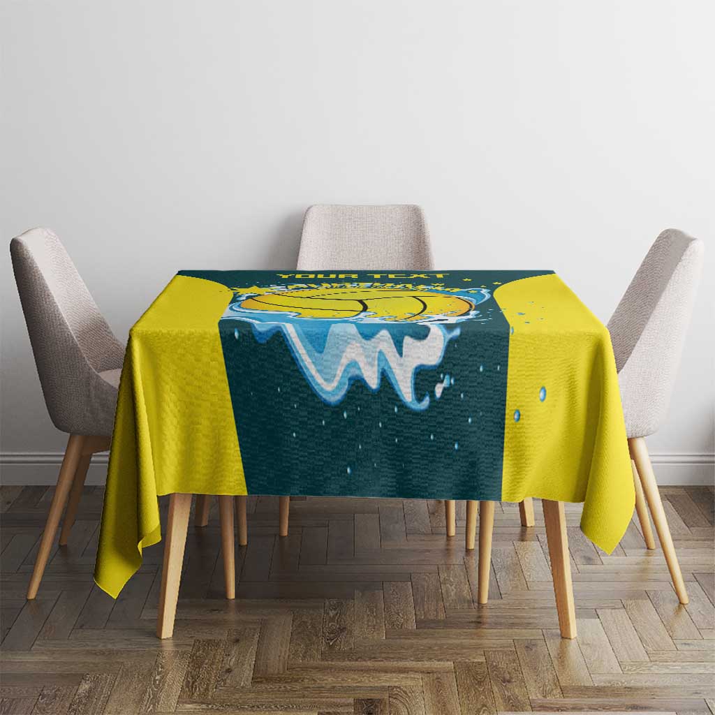 Custom Australia Water Polo 2024 Tablecloth Aussie Shark National Color Version