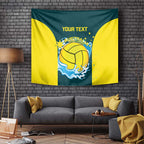 Custom Australia Water Polo 2024 Tapestry Aussie Shark National Color Version