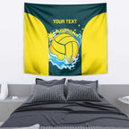 Custom Australia Water Polo 2024 Tapestry Aussie Shark National Color Version