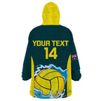 Custom Australia Water Polo 2024 Wearable Blanket Hoodie Aussie Shark National Color Version