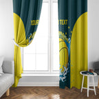 Custom Australia Water Polo 2024 Window Curtain Aussie Shark National Color Version