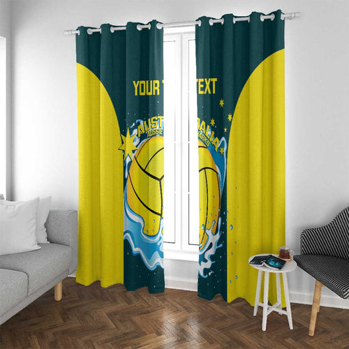 Custom Australia Water Polo 2024 Window Curtain Aussie Shark National Color Version