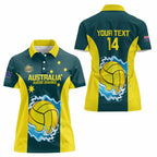 Custom Australia Water Polo 2024 Women Polo Shirt Aussie Shark National Color Version