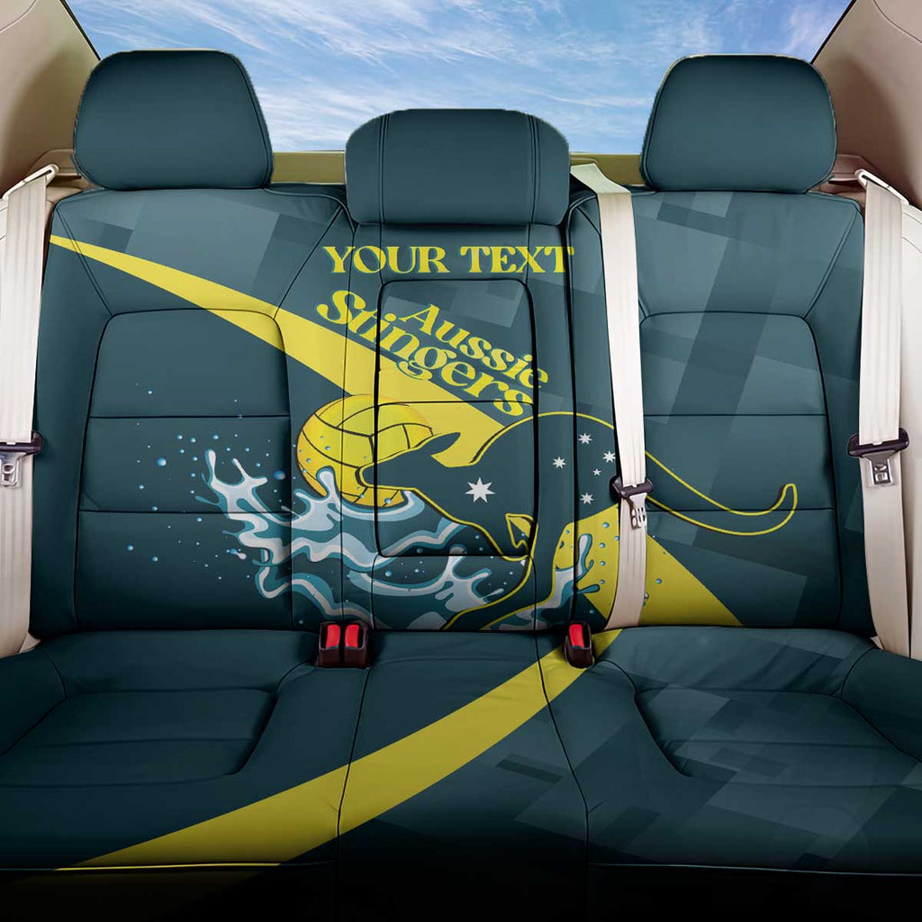 Custom Australia Water Polo 2024 Back Car Seat Cover Aussie Stingers Kangaroo Sporty Version