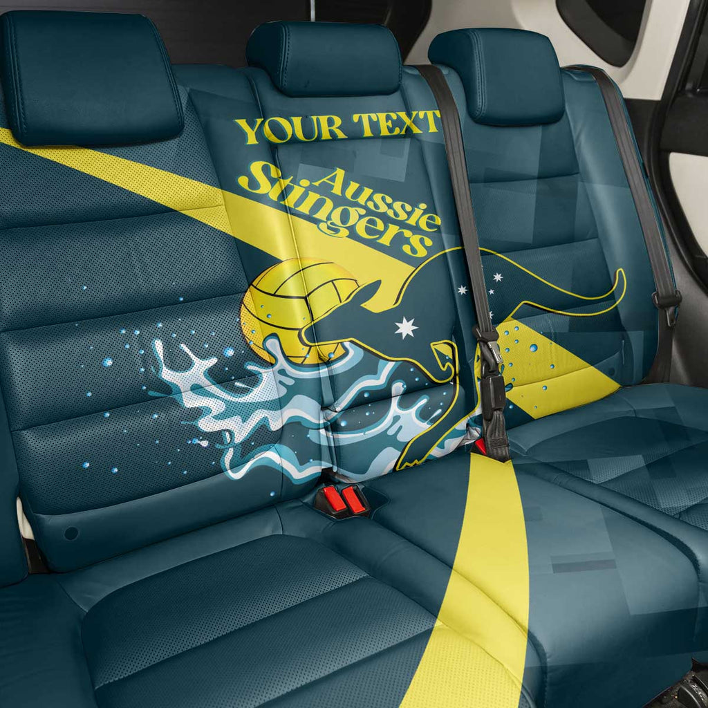 Custom Australia Water Polo 2024 Back Car Seat Cover Aussie Stingers Kangaroo Sporty Version
