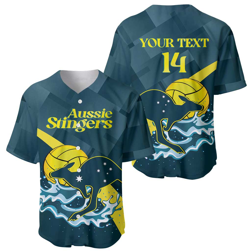 Custom Australia Water Polo 2024 Baseball Jersey Aussie Stingers Kangaroo Sporty Version