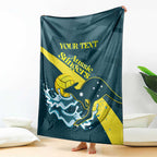Custom Australia Water Polo 2024 Blanket Aussie Stingers Kangaroo Sporty Version