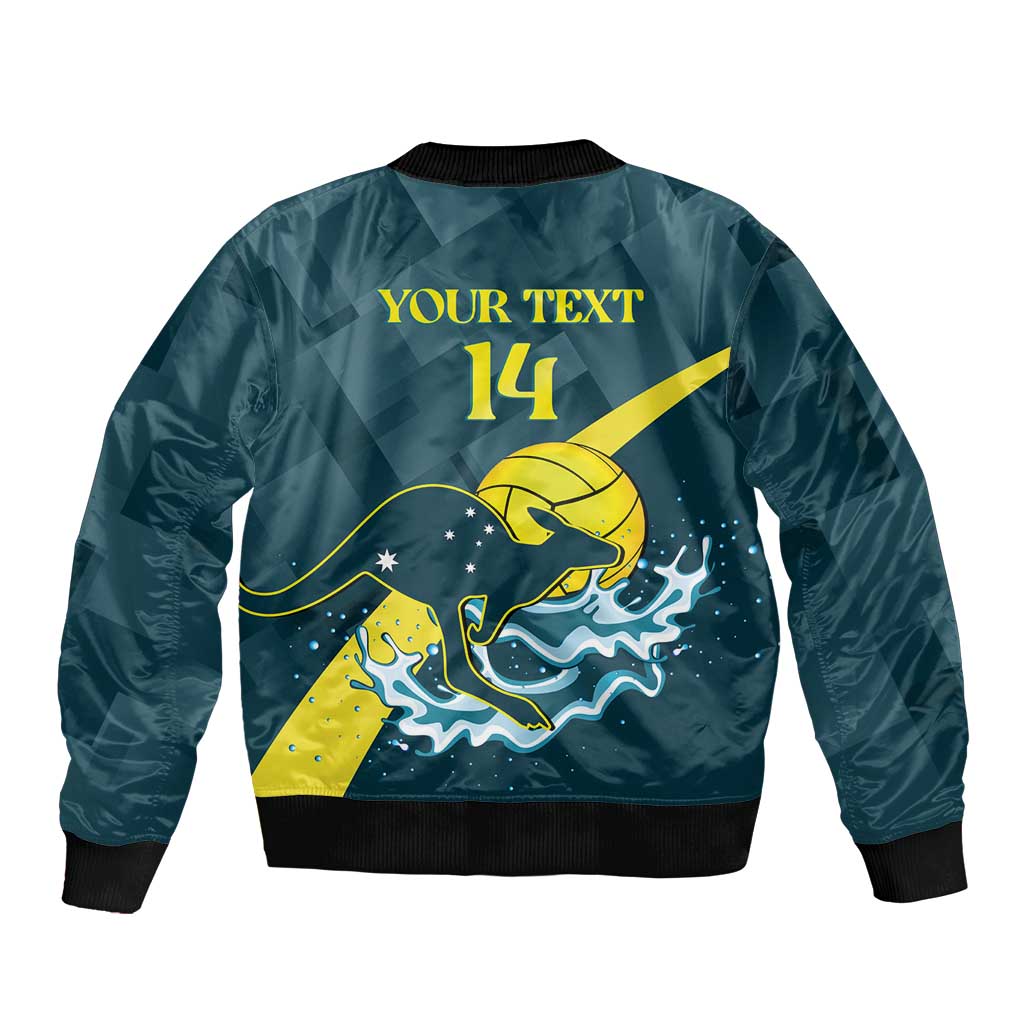 Custom Australia Water Polo 2024 Bomber Jacket Aussie Stingers Kangaroo Sporty Version