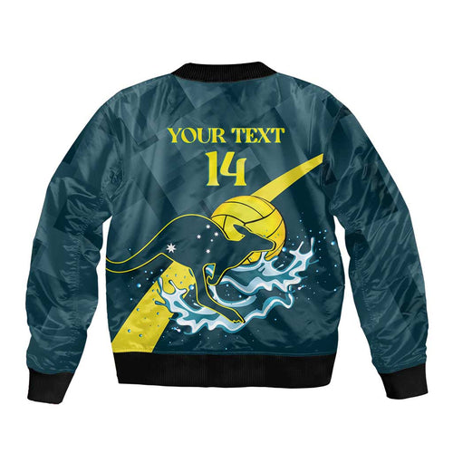 Custom Australia Water Polo 2024 Bomber Jacket Aussie Stingers Kangaroo Sporty Version