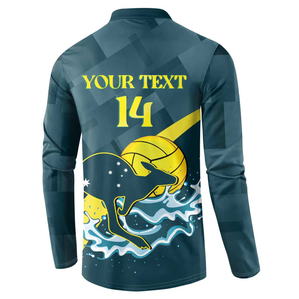 Custom Australia Water Polo 2024 Button Sweatshirt Aussie Stingers Kangaroo Sporty Version