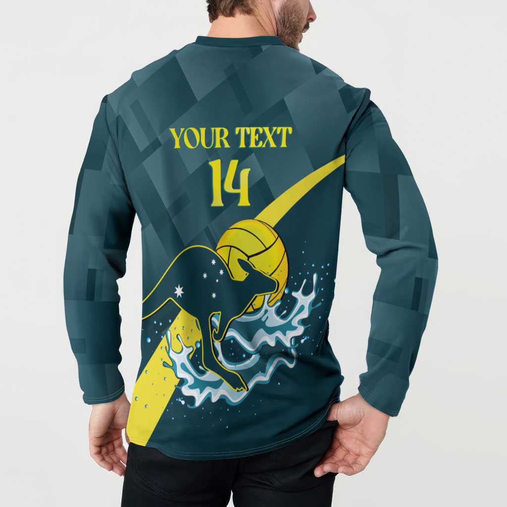 Custom Australia Water Polo 2024 Button Sweatshirt Aussie Stingers Kangaroo Sporty Version