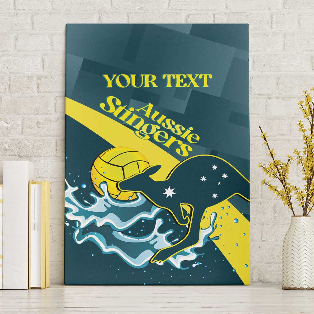 Custom Australia Water Polo 2024 Canvas Wall Art Aussie Stingers Kangaroo Sporty Version